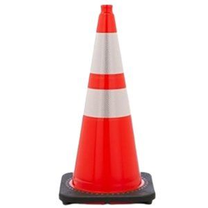 Comfitwear 28" Orange Traffic Cones w/ 4"& 6" 3M Reflective Collars (Pack of 8)